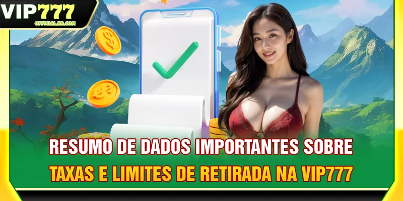 Resumo de dados importantes sobre taxas e limites de retirada na VIP777