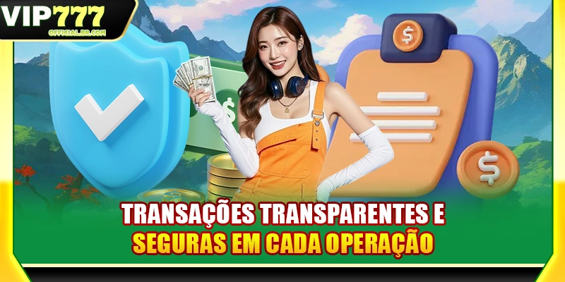 Transações transparentes e seguras em cada operação